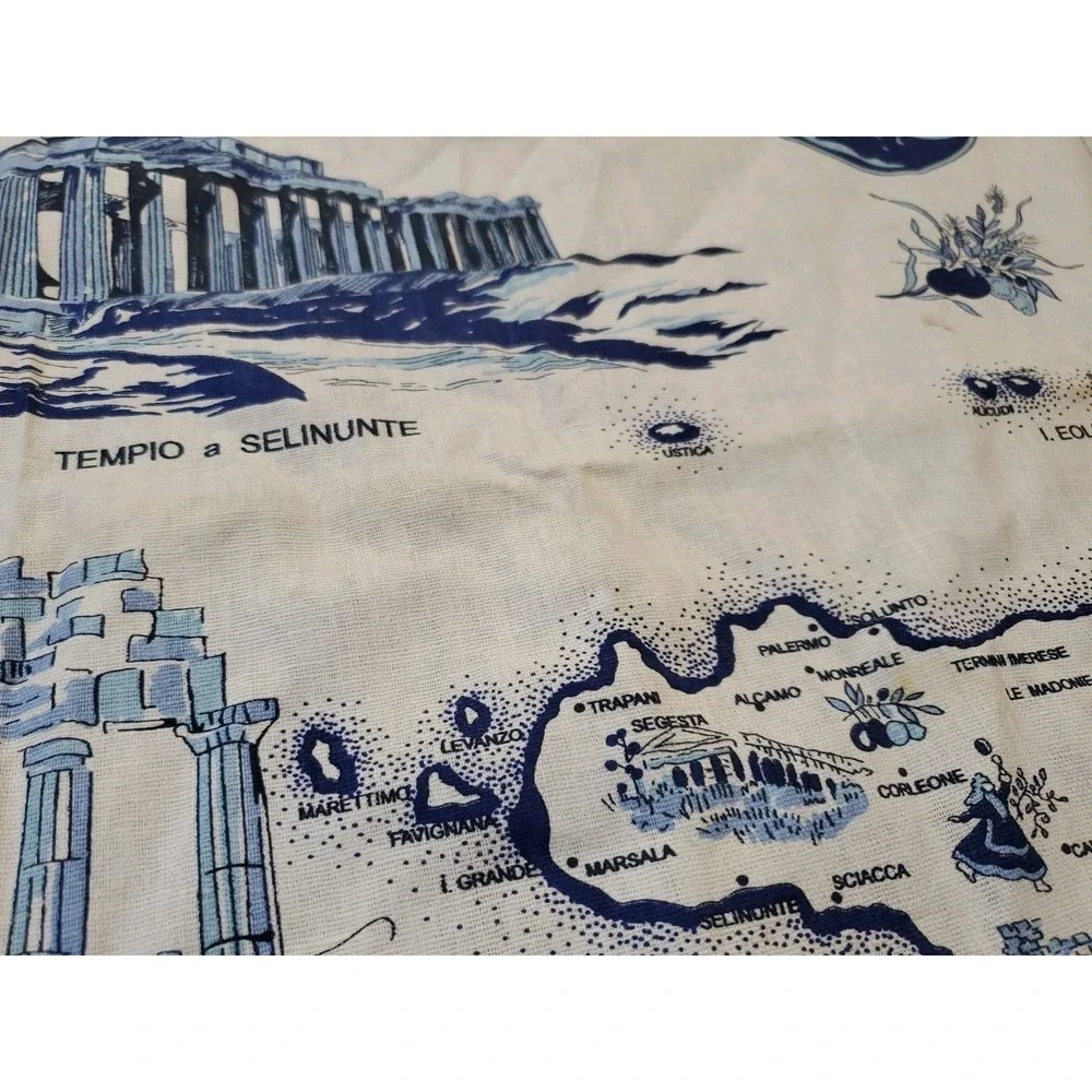 Sicilia Templi Cotton Wall Extra Large Kitchen‎ Tea Towel Italy Souvenir